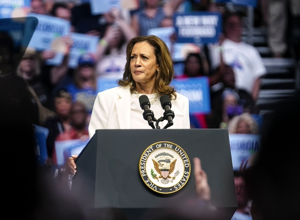 Kamala Harris Holds Rally After Georgia Bus Tour