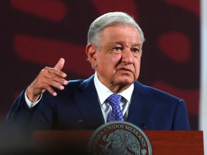 Mexican President Andres Manuel Lopez Obrador, speaking