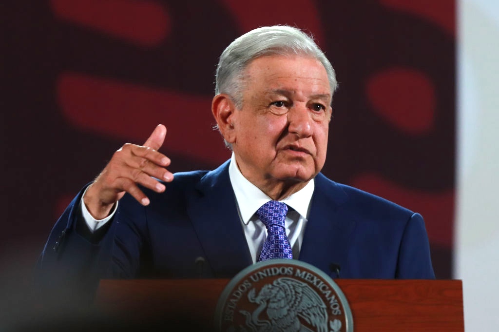 Mexican President Andres Manuel Lopez Obrador, speaking