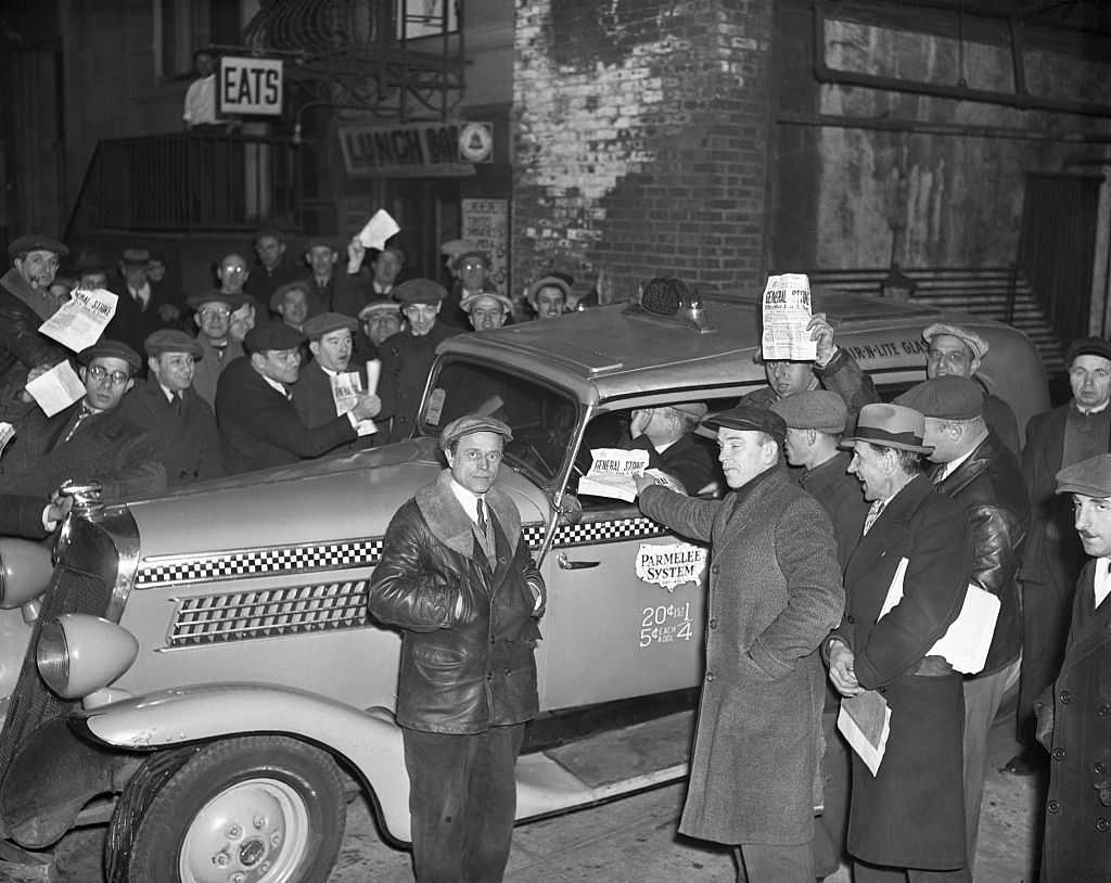 Gathering of Striking Taxicab Drivers