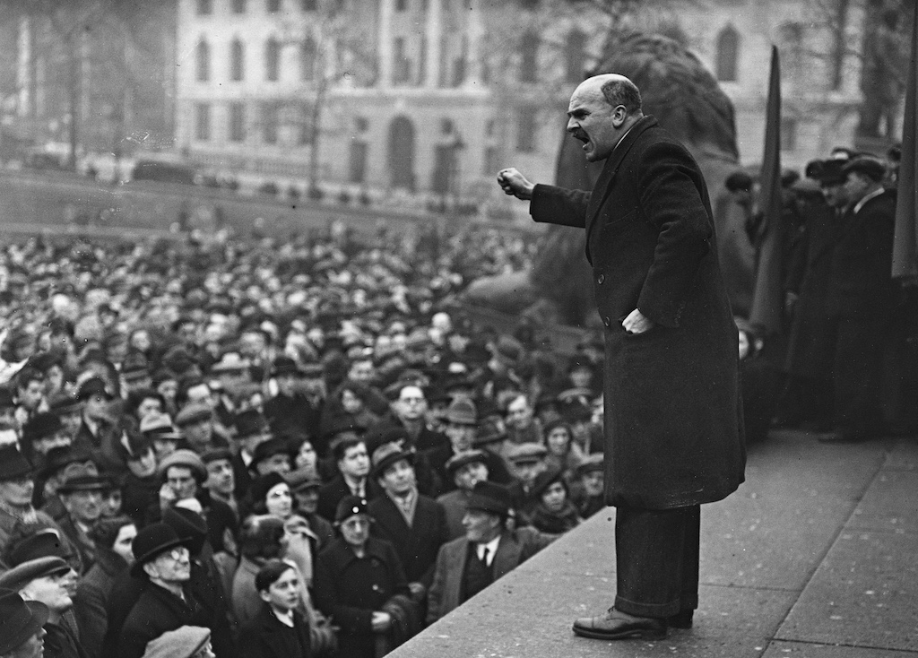 Professor Jbs Haldane Speaking At A United Front Meeting In Trafalgar Square