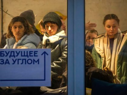 People seen at the campaign headquarters of the presidential