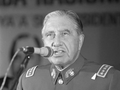 Augusto Pinochet at Microphone