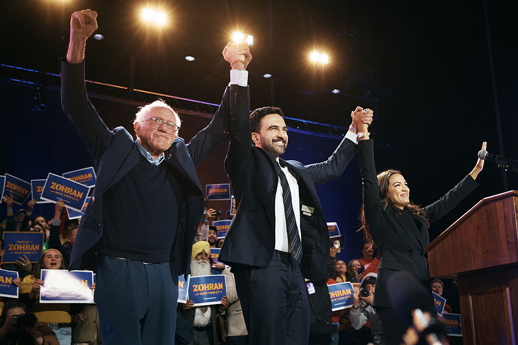 New York Mayoral Candidate Zohran Mamdani Holds Election Rally With Bernie Sanders And Alexandria Ocasio-Cortez