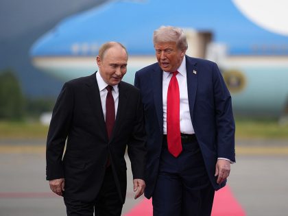 U.S. President Trump And Russian  President Putin Meet On War In Ukraine At U.S. Air Base In Alaska