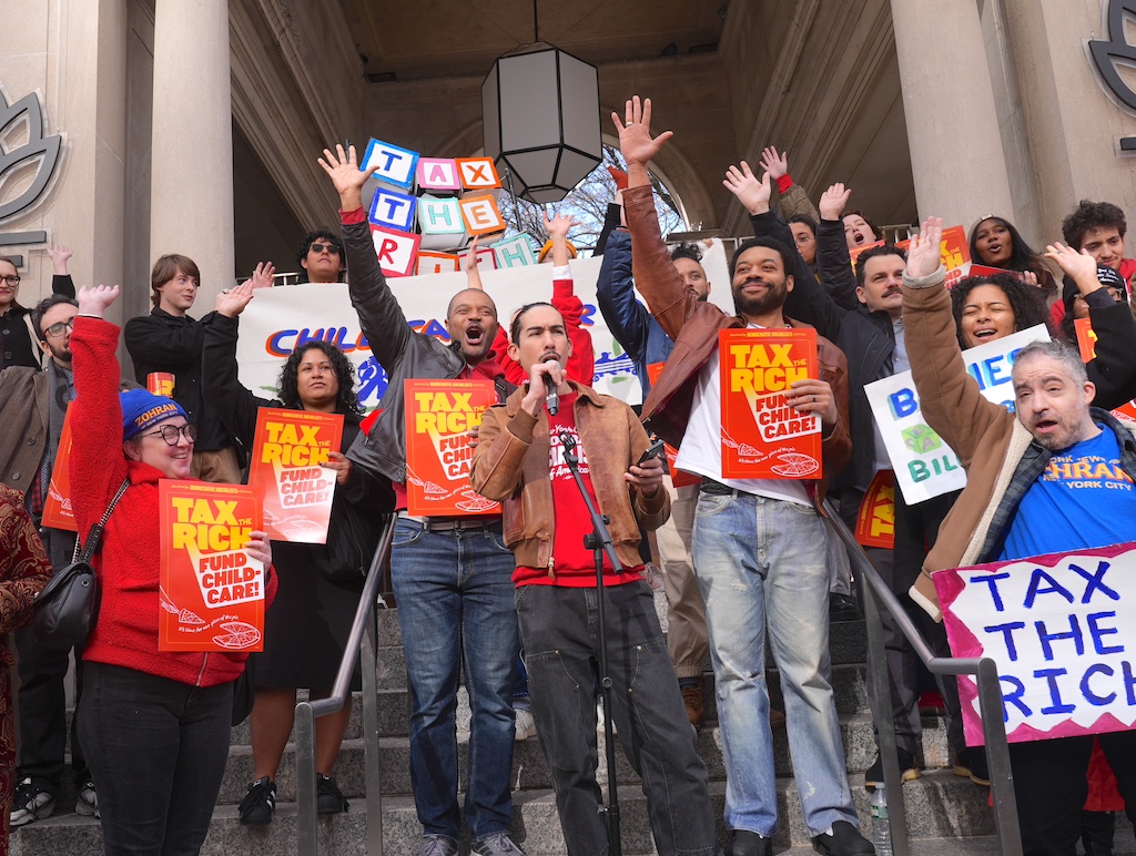 NYC-DSA holds a rally to tax the rich