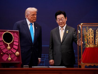 U.S. President Trump Participates In Honor Presentation During Trip To South Korea