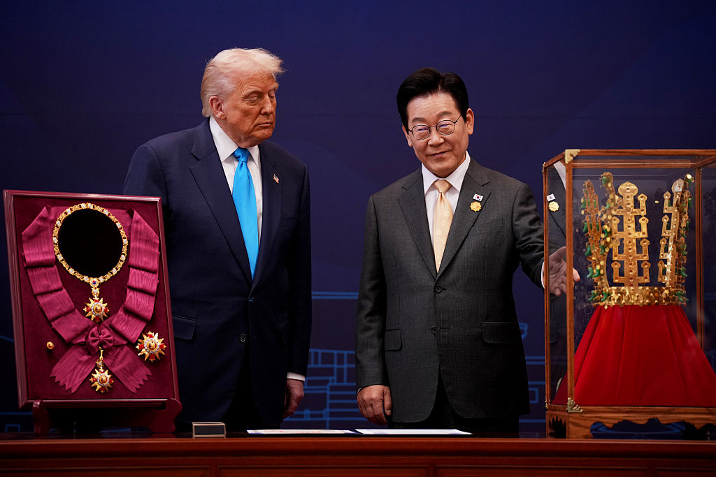U.S. President Trump Participates In Honor Presentation During Trip To South Korea