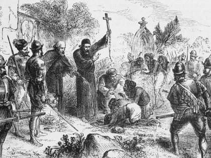 Jesuit Missionaries Forcing Indians to Convert