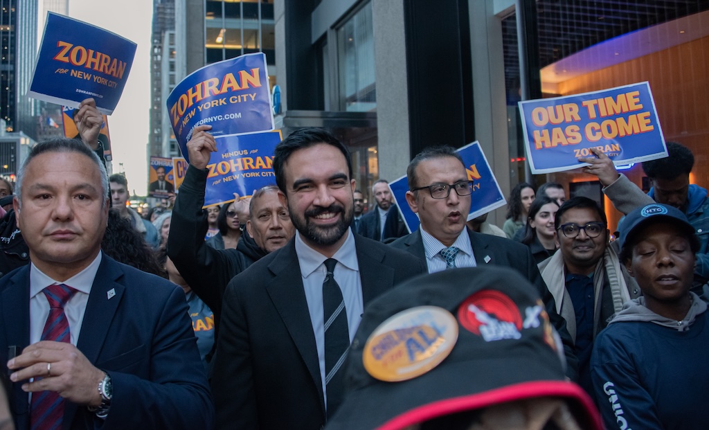 Zohran Mamdani Marches To First Debate In NYC
