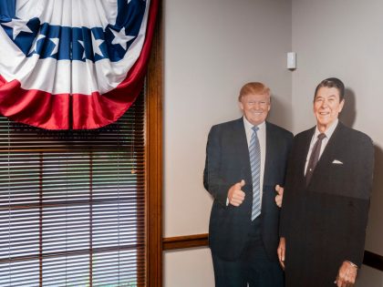 MARIETTA, GA - AUGUST 3- Cardboard cutouts of former presidents