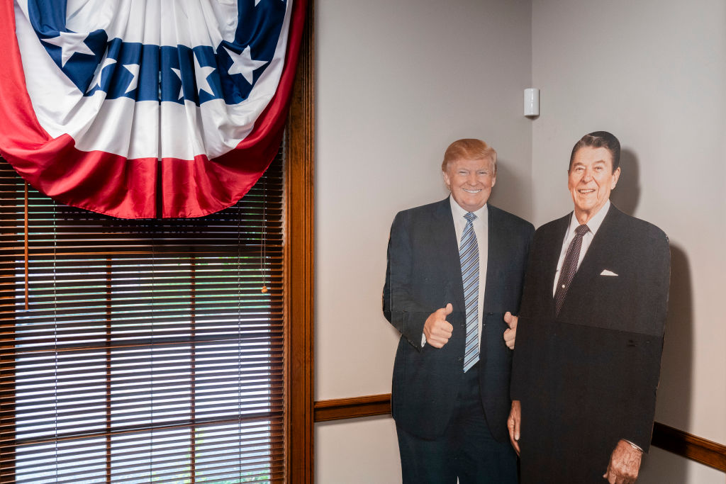 MARIETTA, GA - AUGUST 3- Cardboard cutouts of former presidents