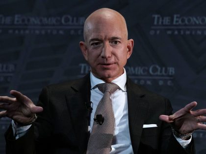 Jeff Bezos Speaks At Economic Club Of Washington With Club President David Rubenstein