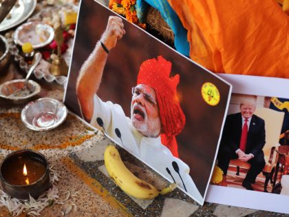 A portrait of US President Donald Trump and India Prime