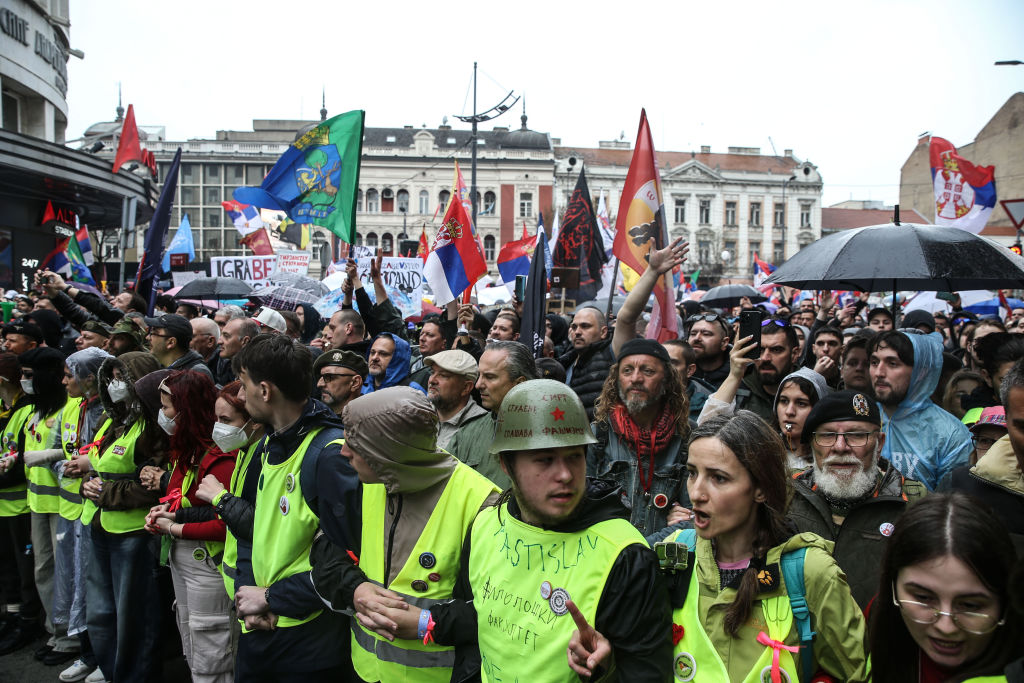 Thousands gather in Serbian capital for massive anti-government protest