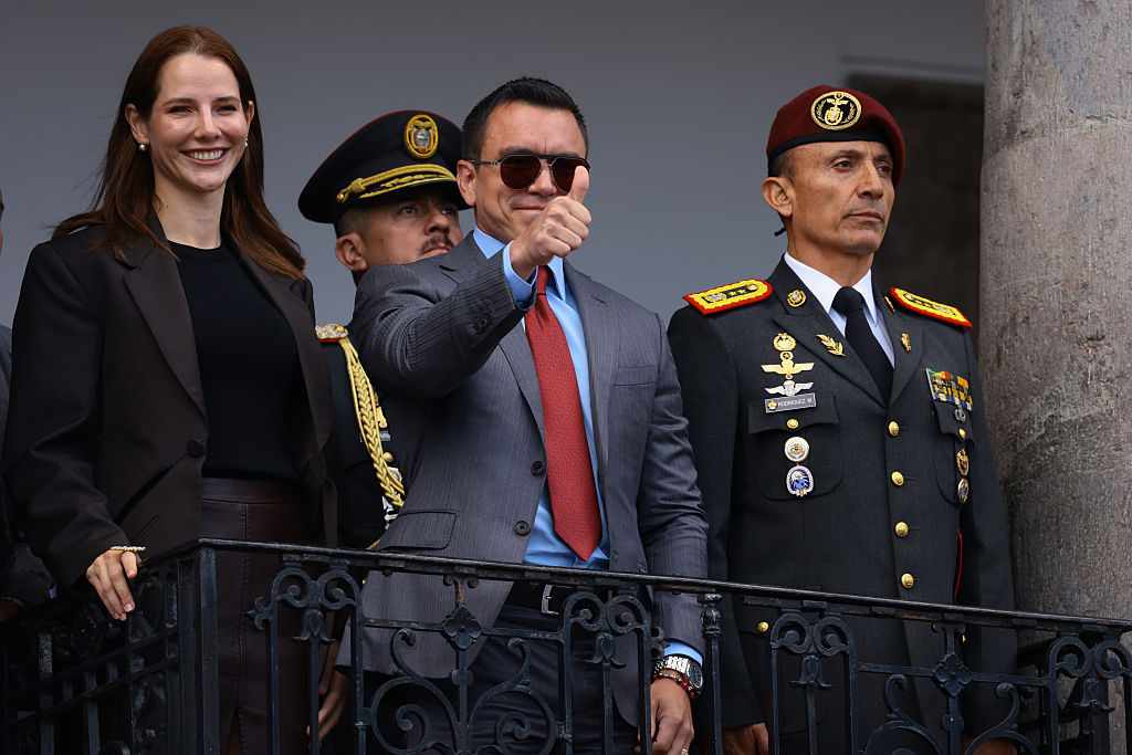 President Noboa Attends The Changing Of The Guard