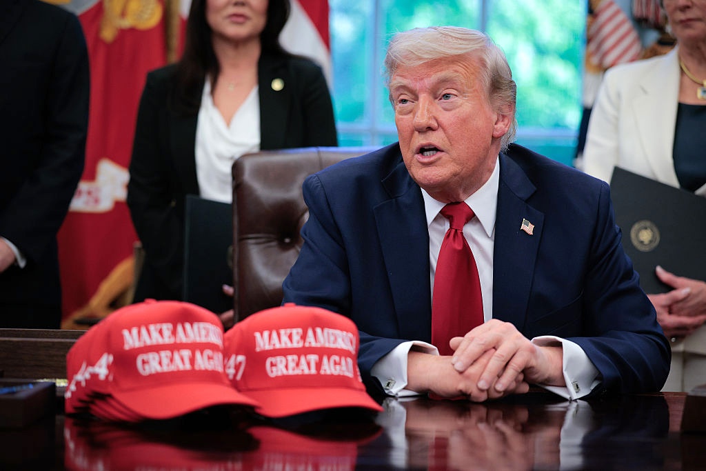 President Trump Signs Executive Orders In The Oval Office