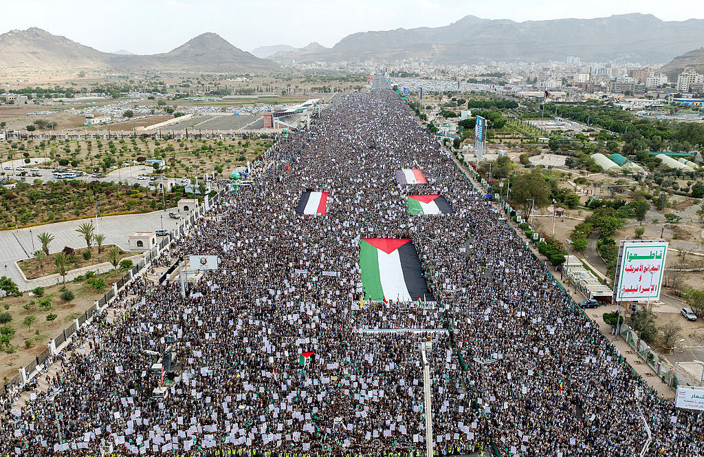 Demonstration Held After US Announcement Stopping Strikes On Houthis in Yemen