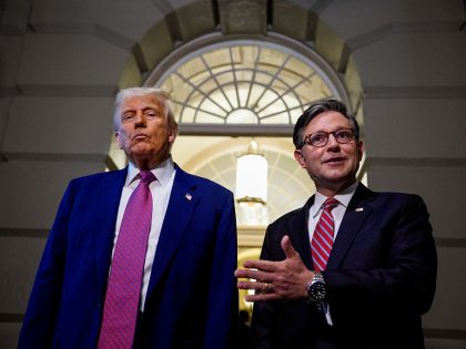 President Trump Attends GOP House Caucus Meeting On Capitol Hill As Budget Bill Faces Resistance