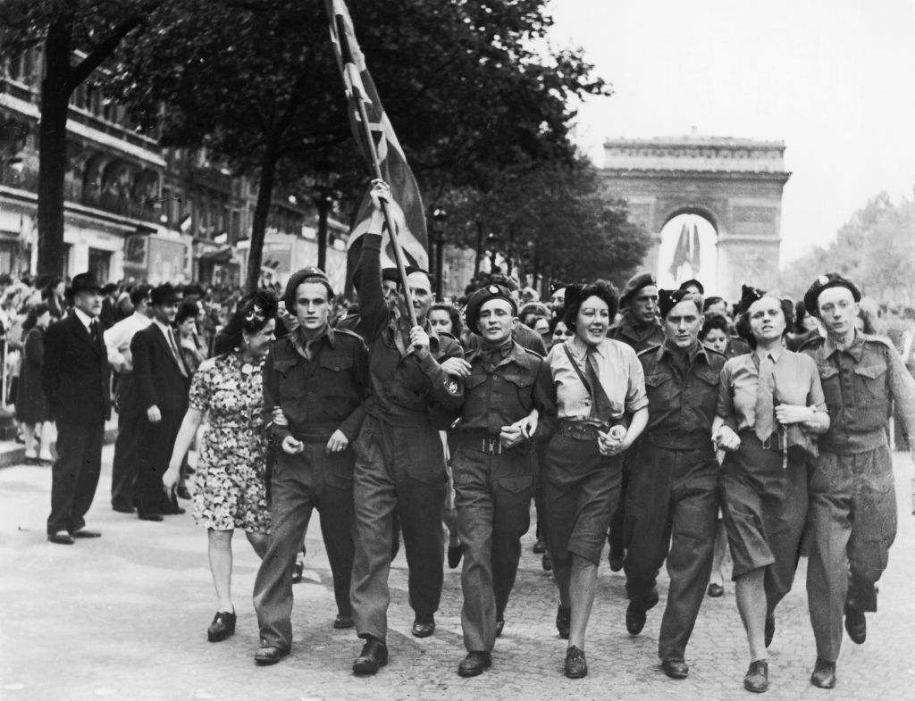 Victory Day Celebration In Paris, France On May 08, 1945 -