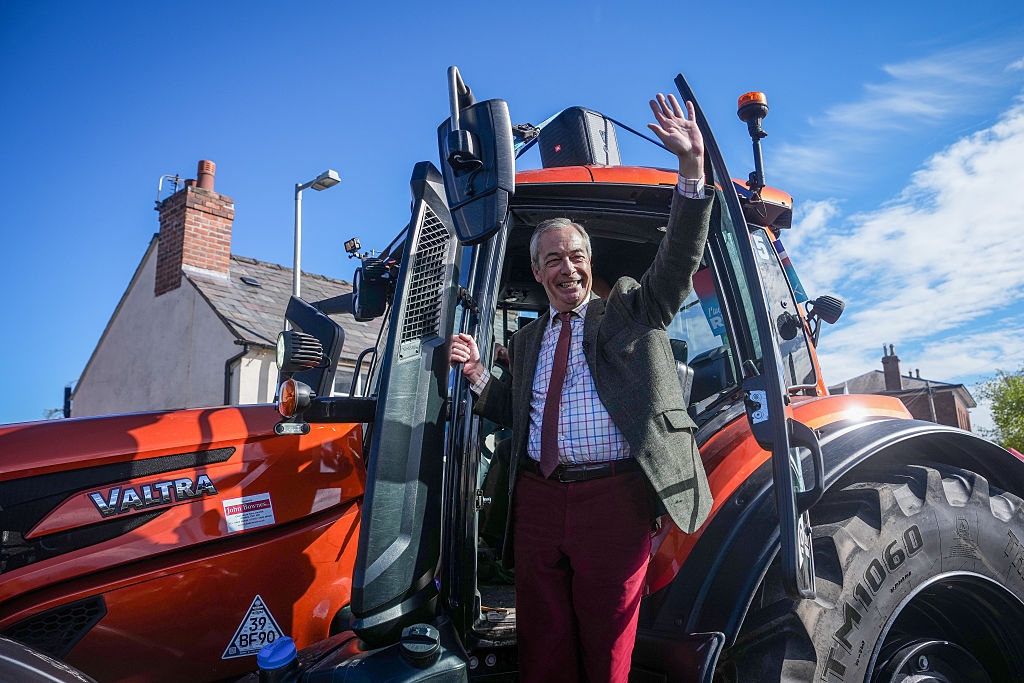 Nigel Farage And Reform By-election Candidate Visit Runcorn