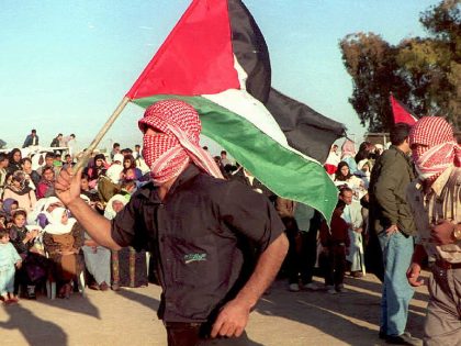 A masked member of the hardline Popular Front for