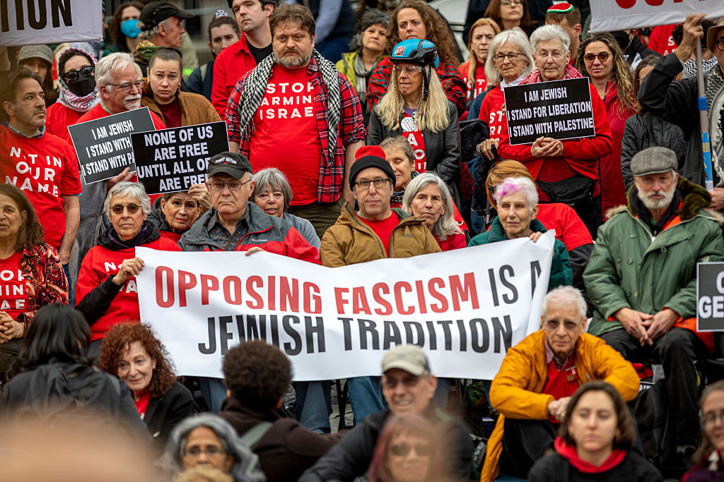 Jewish activists and allies take part in a Passover Seder