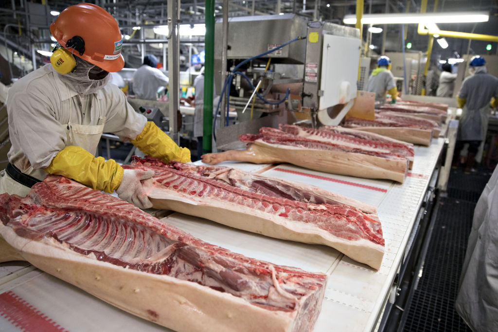 Pork Processing At A Smithfield Foods Plant