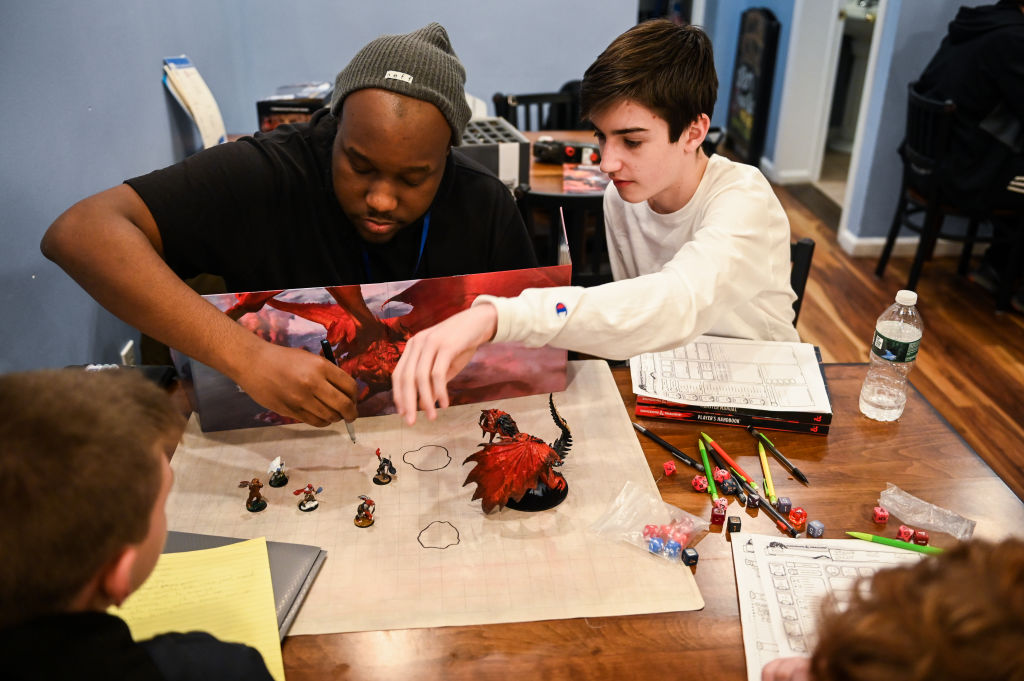 Dungeons and Dragons game at Long Island cafe