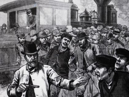 Arresting Rioters at Railway Strike