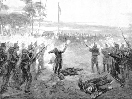 The Eureka Stockade, Ballarat, Victoria, Australia, 1854, (1886).Artist: WJ Smedley