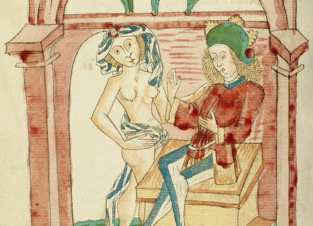Josaphat Enthroned Tempted By A Naked Woman; Barlaam Und Josaphat