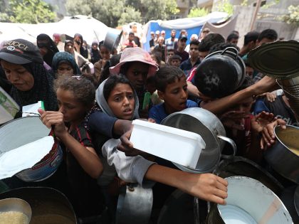 Food distributed to Palestinians in Gaza under Israeli attack and embargo