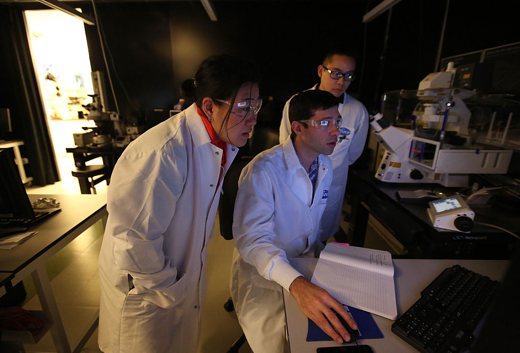 Pfizer Scientists In Lab In Cambridge, Mass.