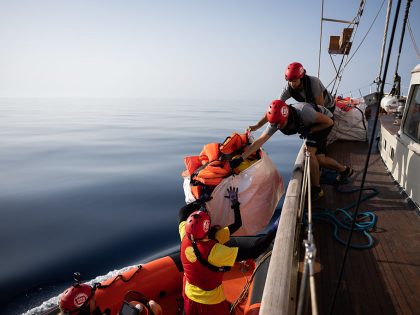 Migrant boat rescued in Mediterranean Sea