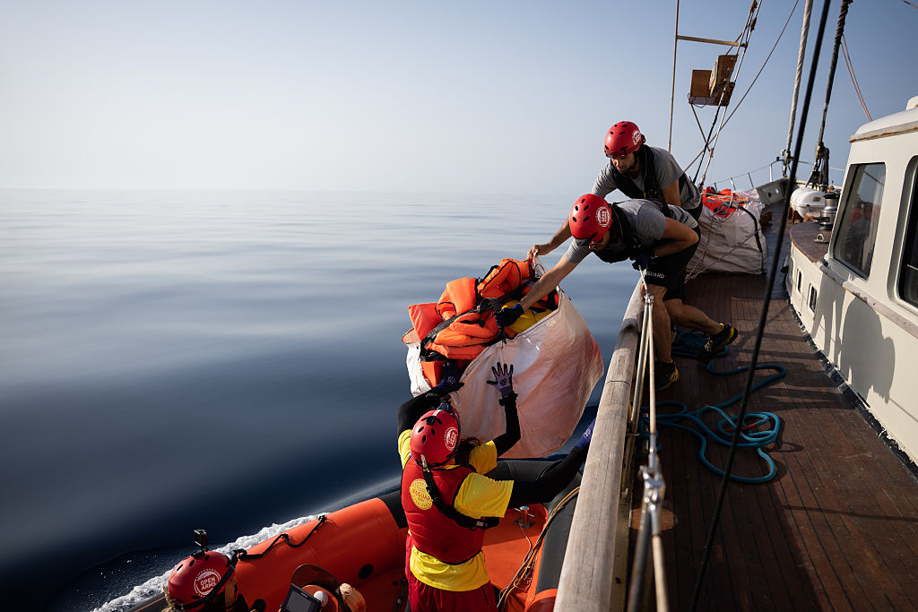 Migrant boat rescued in Mediterranean Sea