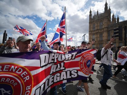"Unite The Kingdom" Rally And Counter Rally By Stand Up To Racism Takes Place In Central London