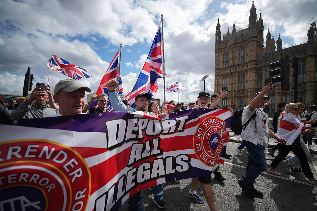 "Unite The Kingdom" Rally And Counter Rally By Stand Up To Racism Takes Place In Central London