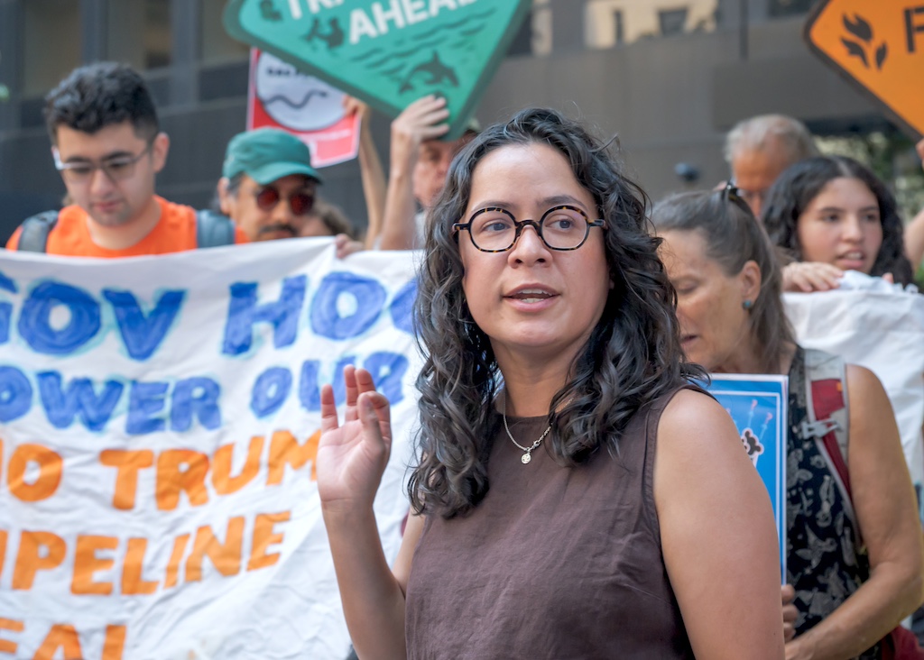 NY Assemblymember Claire Valdez. Members of the Stop The