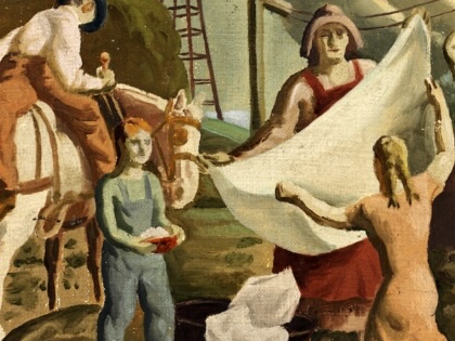 Farm Life (mural study?), ca. 1933-1943. Artist Unknown.