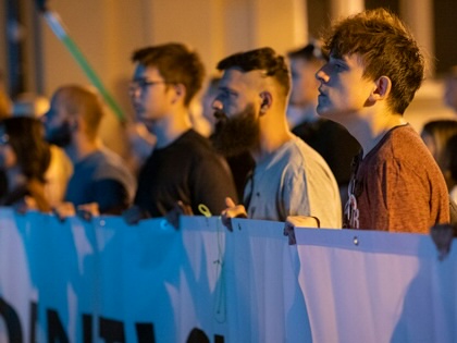 Student protesters march through the streets of Novi Sad, Serbia, on August 13, 2026