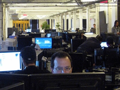 Ubisoft employees work at their offices in Montréal, QC, on November 10, 2009.
