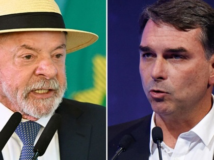 This combination of file pictures created on August 15, 2026, shows Brazil’s President Luiz Inacio Lula da Silva at the Planalto Palace in Brasilia on July 22, 2026, and Brazilian senator and presidential hopeful Flavio Bolsonaro in Brasilia, on June 22, 2026.