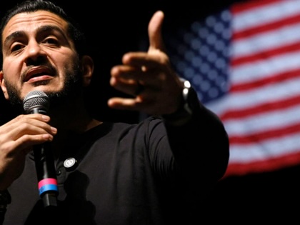 Abdul El-Sayed speaks during a rally in Port Huron, Michigan, on October 6, 2026.