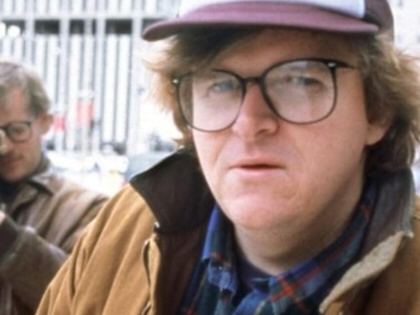 Filmmaker Micheal Moore is featured in a production still from “Roger &amp; Me.”