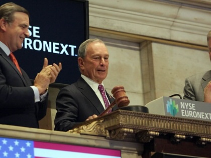 Mayor Michael Bloomberg rings the opening bell of the New York Stock Exchange on the first day of opening since Hurricane Sandy October 31, 2012.