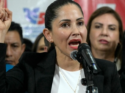 Former presidential candidate Luisa González speaks during a press conference in Quito on January 28, 2026.