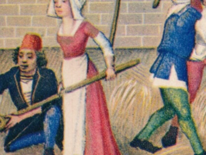 Detail of a page from the "Heures de Charles d'Angoulême," a book of hours commissioned by Charles of Orléans (1459-1496), with miniatures mostly painted by Robinet Testard and now in the Bibliothèque nationale de France in Paris. Published in "Verve - No. 8, Vol. II". [Verve, France, 1939]. Artist Robinet Testard.