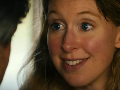 A close-up still of Elizabeth Holmes from You Can See Everything.