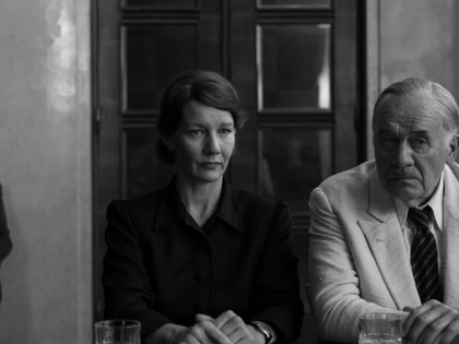 A still features Sandra Hüller and Hanns Zischler as Erika and Thomas Mann in the 2026 film “Fatherland.”